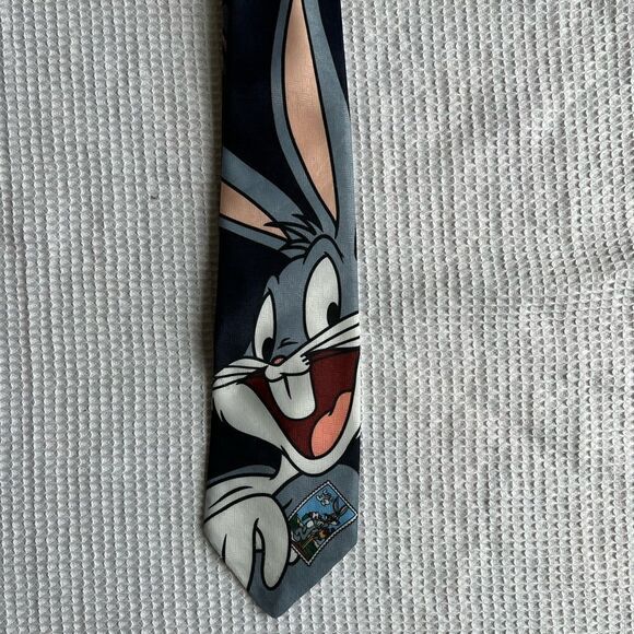 Vintage Warner Bros Looney Tunes Men’s 1997 Collection Bugs Bunny neck tie - Picture 7 of 8